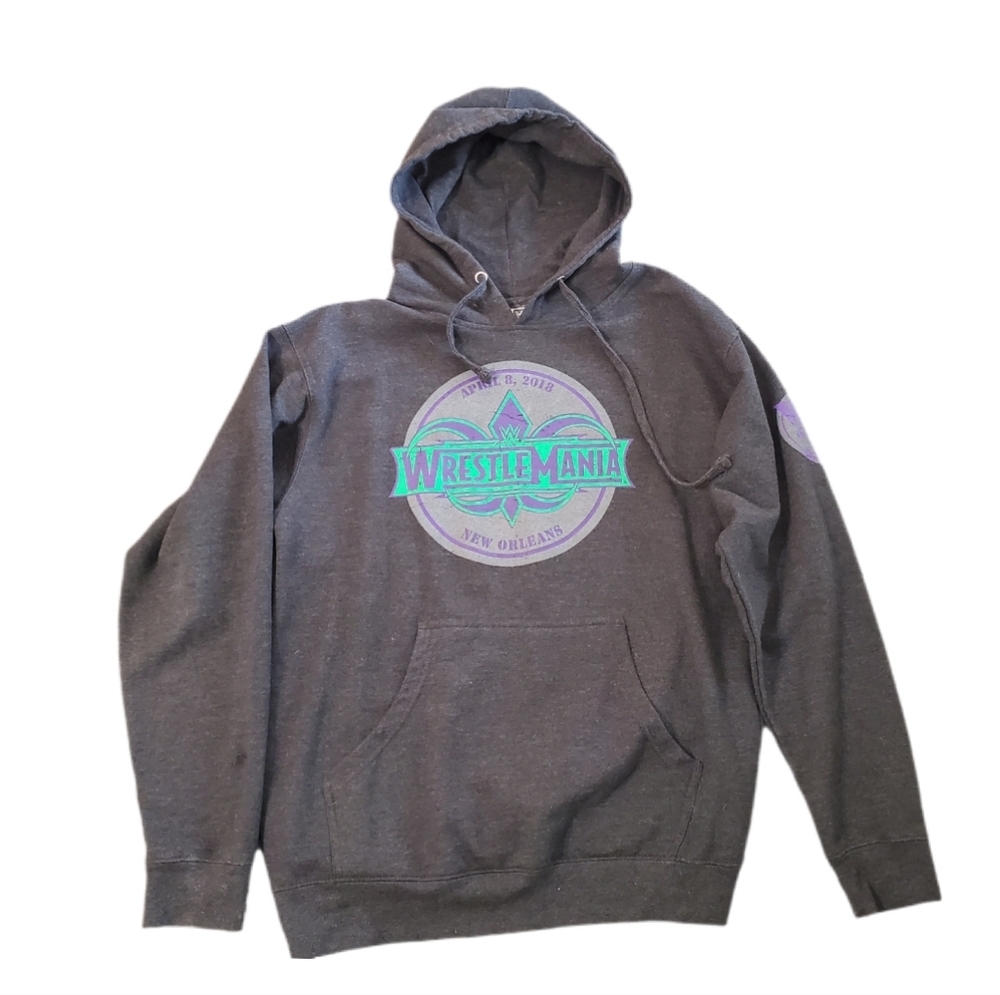WWE Men's Wrestlemania 34 New Orleans Pullover Hoodie Sweatshirt Medium‎